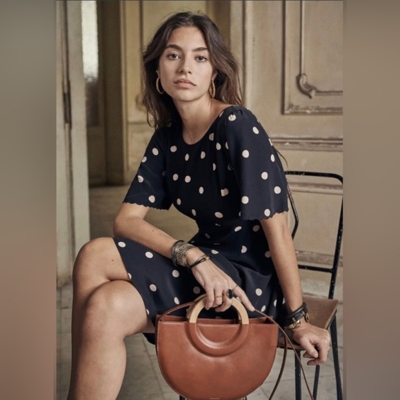 SEZANE Faustine Polka-Dot Dress in Black - Picture 4 of 5